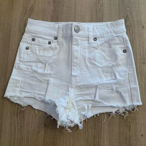 AÉROPOSTALE high waisted white ripped shorts - 00